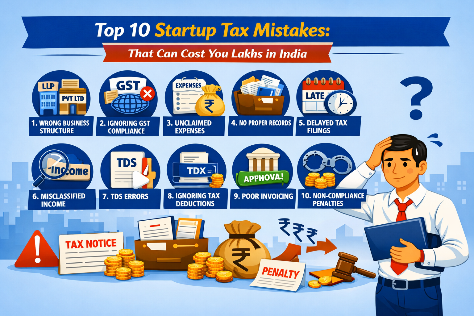 Top 10 Startup Tax Mistakes That Can Cost You Lakhs in India